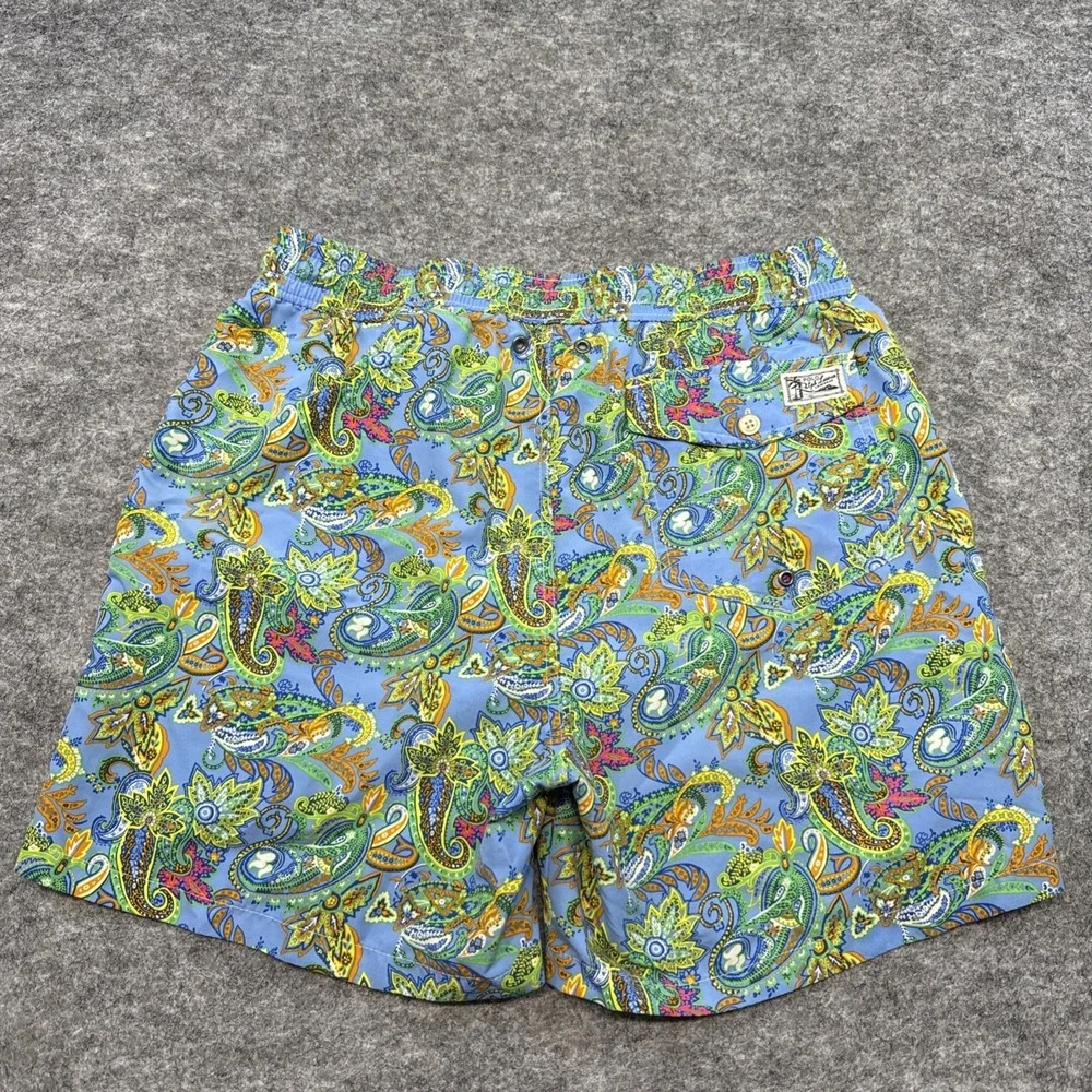 Polo Ralph Lauren swim trunks shorts mens large paisley floral Hawaiian tropical